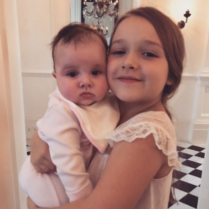 Harper Beckham with her cousin Peggy