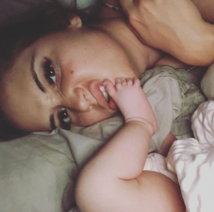 Jacqueline Jossa and newborn daughter Mia