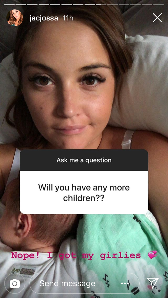 Jacqueline Jossa rules out more kids