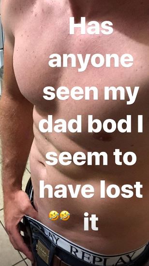 Kieran Hayler shows off his body