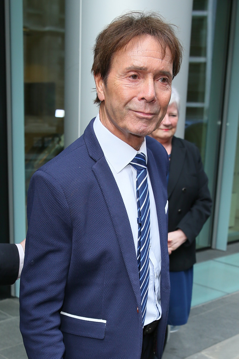 Singer Cliff Richard leaving the High Court on the 3rd day of seeking damages from the BBC - London