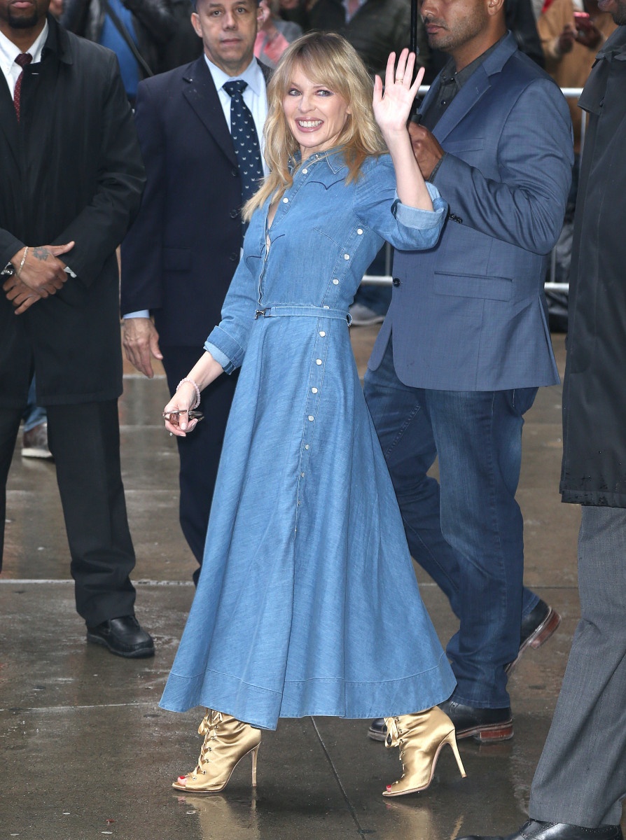 Kylie Minogue at 'Good Morning America' in New York City.