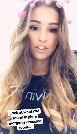 Love Island's Zara McDermott finds Love Island water bottle in Piers Morgan's dressing room
