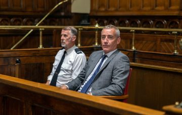 Rocky Marshall as Bails in Emmerdale in court scenes