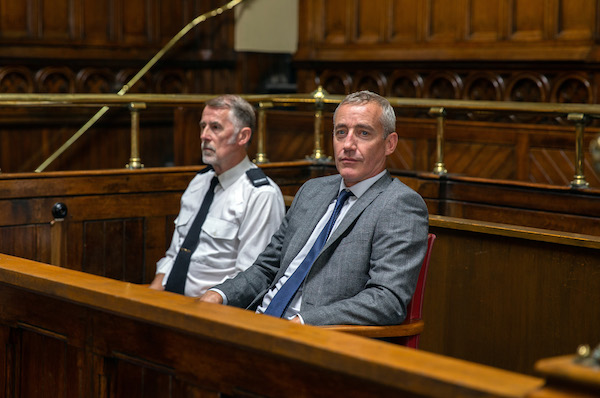 Rocky Marshall as Bails in Emmerdale in court scenes