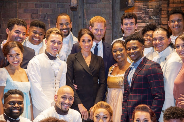 The Duke and Duchess of Sussex with the cast of Hamilton (Dan Charity/The Sun)