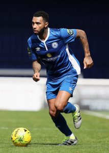 Jermaine Pennant of Billericay Town in action during The Emirates FA Cup Qualifying First Round match between Billericay Town and Didcot Town