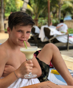 Cruz Beckham on family holiday