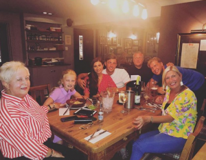 Dani Dyer with Jack Fincham's family
