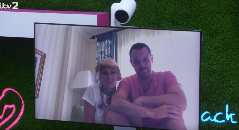 Danny Dyer and Joanne appear on Love Island