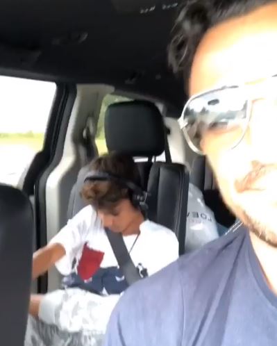 Peter Andre in Florida with his kids