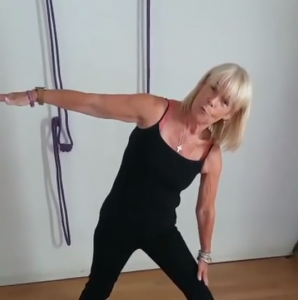 Linda Robson doing yoga
