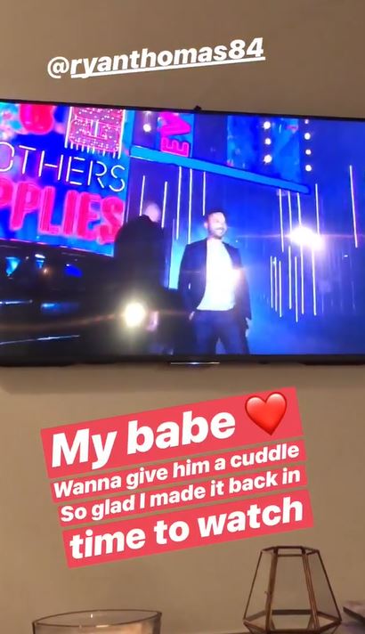 Lucy Mecklenburgh supports Ryan Thomas on CBB
