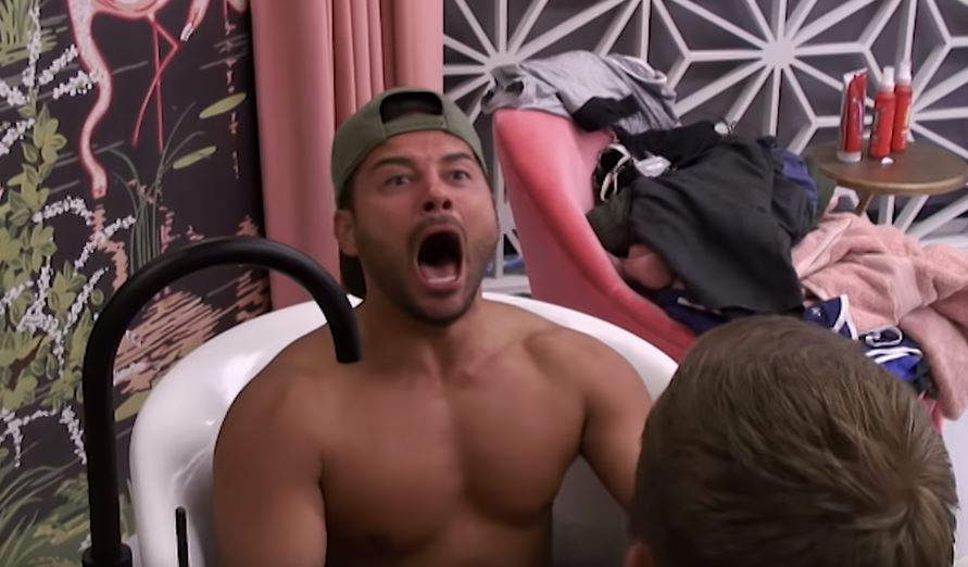 Dan Osborne and Ryan Thomas take an ice bath in Big Brother