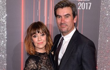 Zoe Henry (L) and Jeff Hordley attend The British Soap Awards at The Lowry Theatre