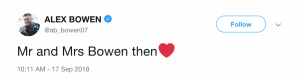 Olivia Buckland Alex Bowen Twitter