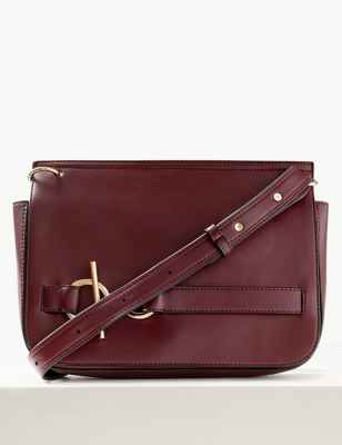 M&S COLLECTION Faux Leather Ring Detail Cross Body Bag