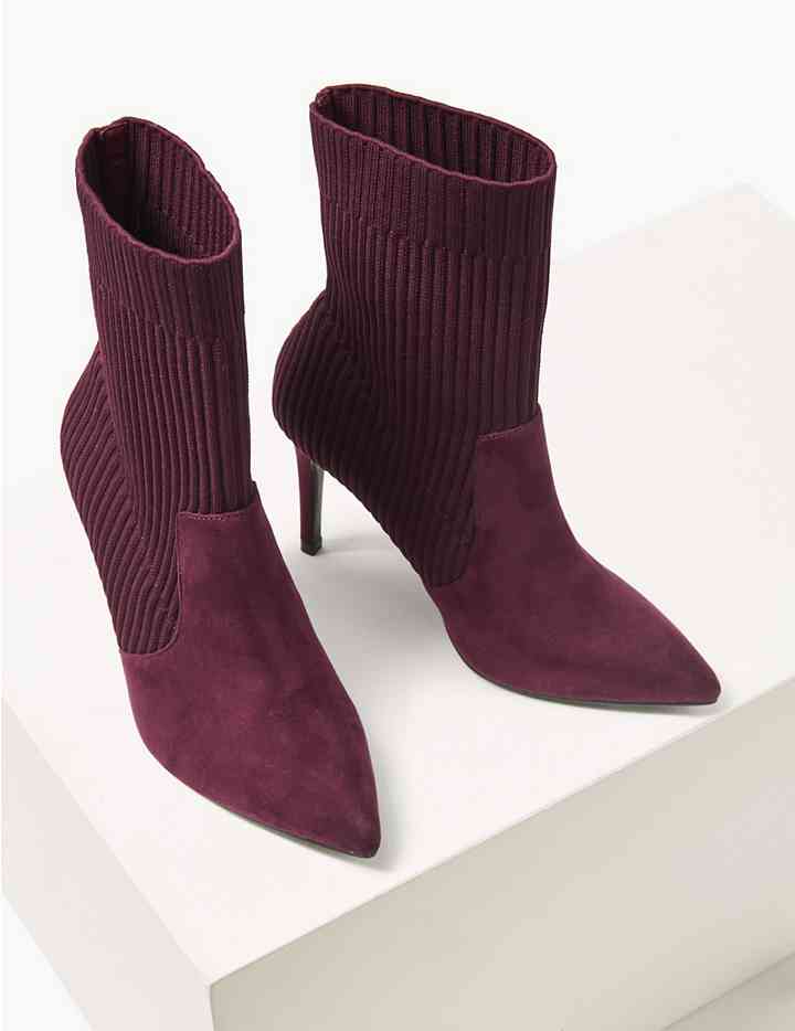 M&S COLLECTION Wide Fit Stiletto Heel Ankle Boots