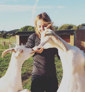 Geri Horner with her goats