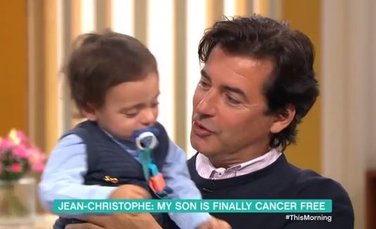 Jean-Christophe Novelli and Michelle Kennedy with son Valentino on This Morning