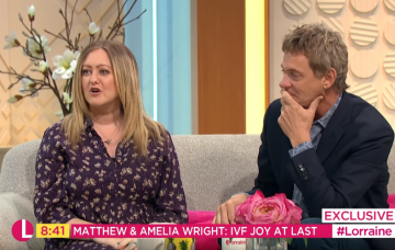 Matthew Wright and his wife on Lorraine