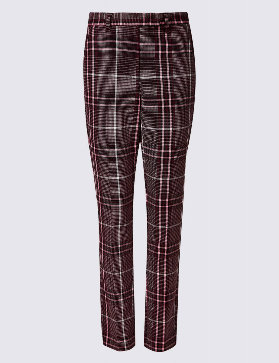 M&S COLLECTION Checked Ankle Grazer Trousers
