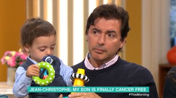 Jean-Christophe Novelli and Michelle Kennedy with son Valentino on This Morning