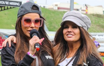 Katie Price and Alan Carr manage opposing teams in the Sellebrity Soccer match at Sixfields Stadium in Northampton