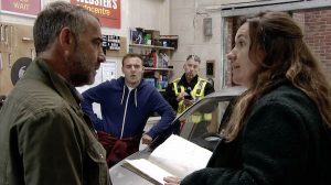 Kevin talks to the police in Coronation Street 