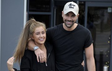 Love Island Georgia Steel and Sam Bird are seen leaving a hotel in Blackpool, England, as they look all loved up, hours after Georgia's PA at Home HQ nightclub.