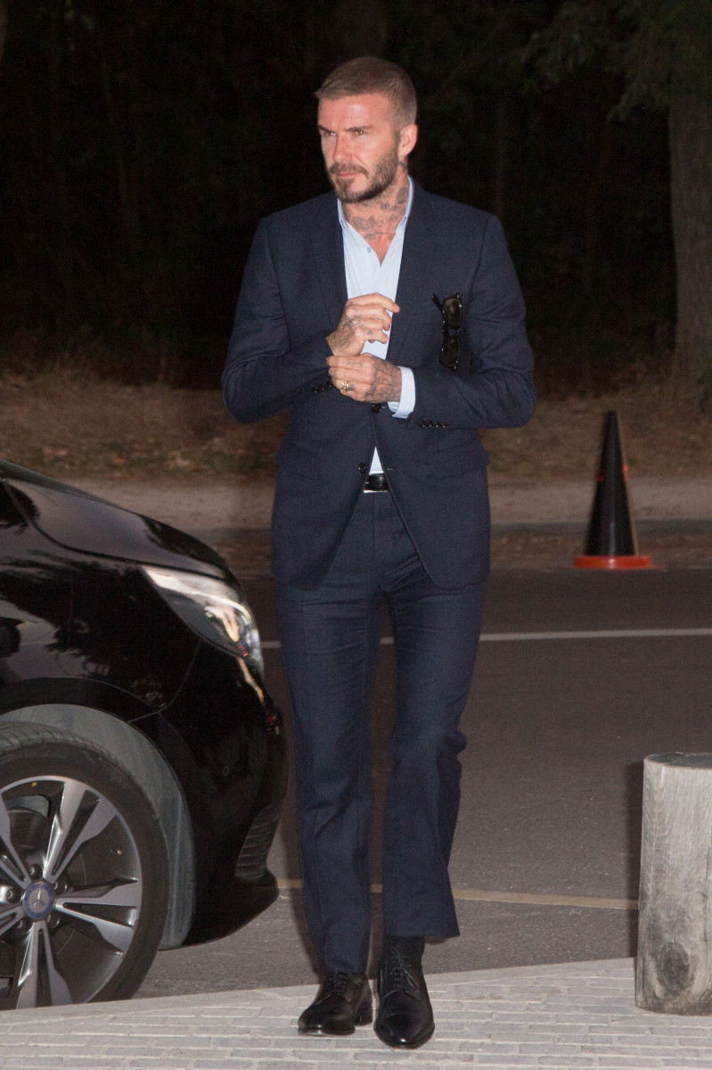 David Beckham Arriving For The Louis Vuitton Dinner In Paris