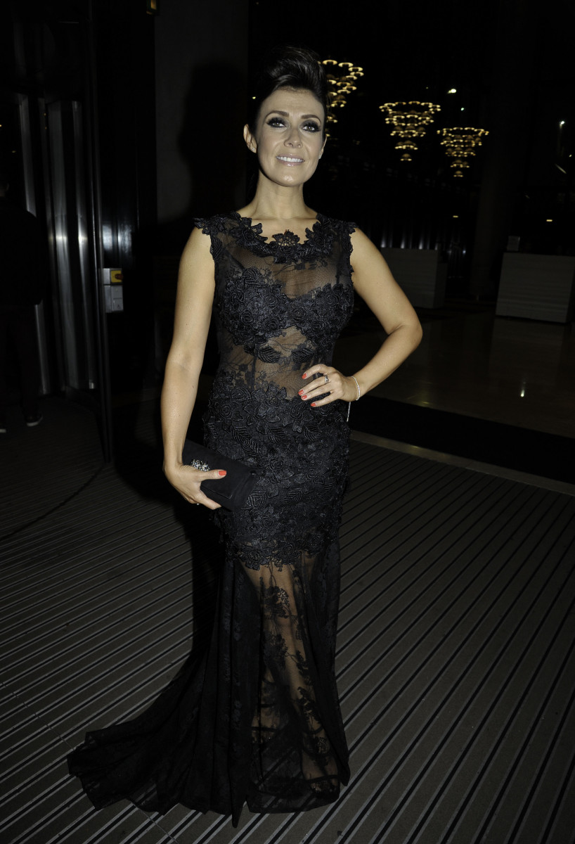 Kym Marsh and her boyfriend Scott Ratcliffe are among the guests arriving at the Emerald charity ball at Hilton Hotel in Manchester, UK.