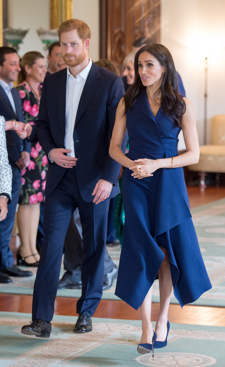 Prince Harry, the Duke of Sussex and Meghan, the Duchess of Sussex attend a Reception hosted by the Honourable Linda Dessau AC, Governor of Victoria and Mr. Anthony Howard QC at Government House Victoria in Melbourne