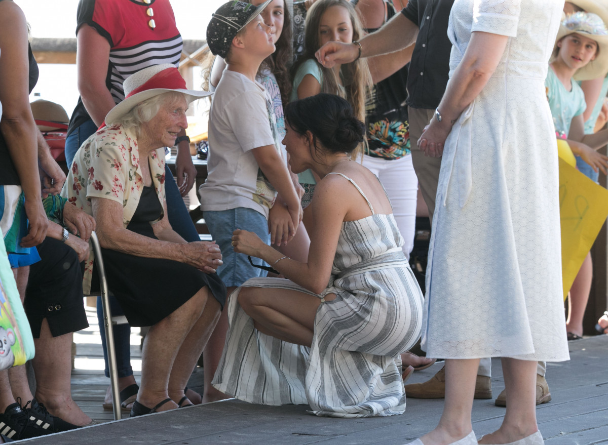 The Duke and Duchess of Sussex, Prince Harry and Meghan Markle, meet the locals on Fraser Island