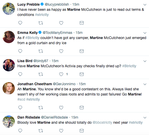 Strictly Come Dancing viewers confused by Martine McCutcheon's appearance on the show