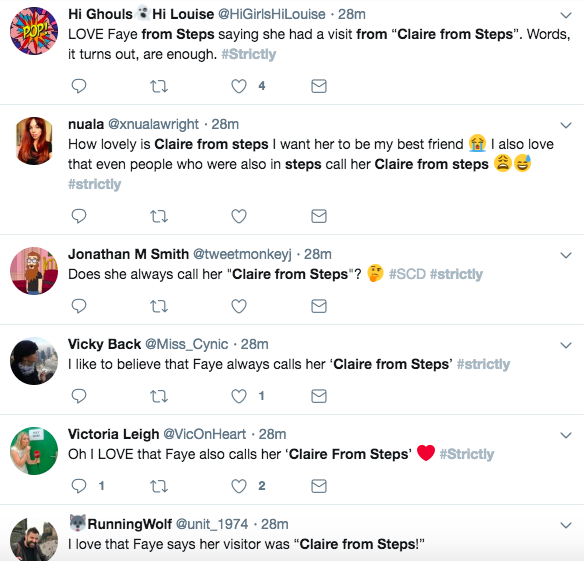 Strictly Come Dancing fans in hysterics at Claire from Steps' name