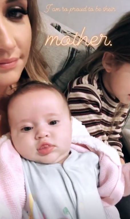 Jacqueline Jossa with daughters Mia and Ella