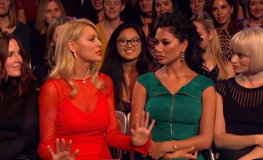 Nicole Scherzinger and Tess Daly