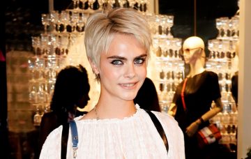 Cara Delevingne at launch of Cafe de Longchamps store in New York