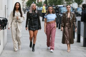 Little Mix arriving at BBC Radio One Studios to promote their new single - London