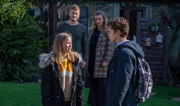 Emmerdale Liv, Jacob, David, Maya