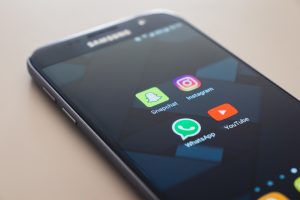 Mobile phone Whatsapp Snapchat YouTube Instagram