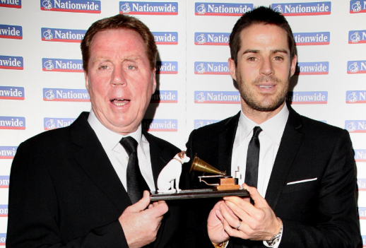 Harry Redknapp and son Jamie. Harry Redknapp receives the prestigious Lifetime Achievement Award at the 14th Football Extravaganza
