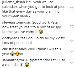 peter andre calendar