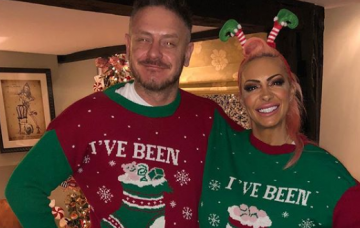 Jodie Marsh and boyfriend Wayne at Christmas Credit: Instagram @jodiemarshtv