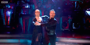 Stacey Dooley and Kevin Clifton performing their paso doble on Strictly Come Dancing (Credit: BBC)