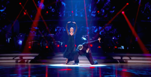 Stacey Dooley and Kevin Clifton dancing the paso dobleon Strictly Come Dancing (BBC)