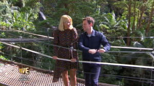 Holly stood in for Ant alongside Dec on this year's I"m A Celebrity (Credit: ITV)