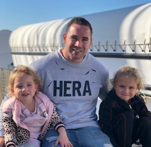 Kieran with their two kids