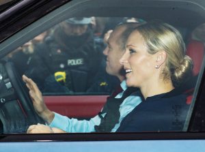 Mike and Zara Tindall arrive for Queen's Christmas lunch